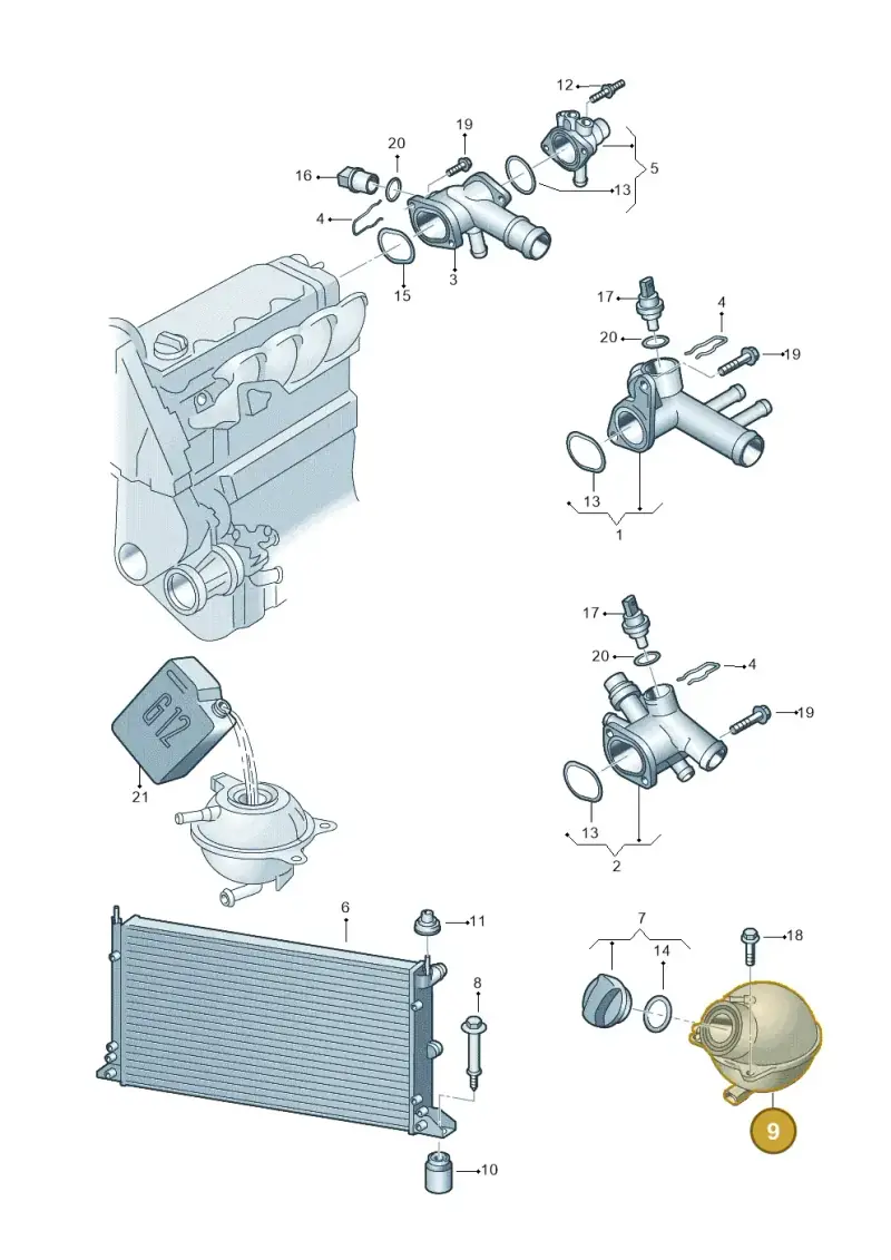 7M3121407B — Volkswagen Sharan (2008-2010) diagram 244121550, position 9
