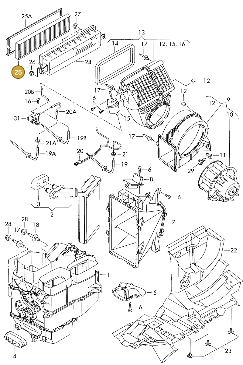 7M3819644A — Volkswagen SHARAN/SYNCRO (1995-2000) diagram 192819200, position 25