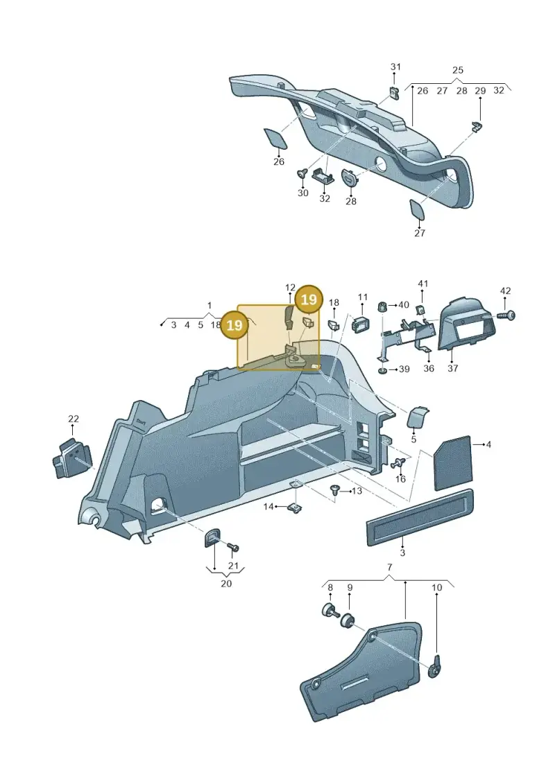 7M3827649 — Volkswagen Passat saloon (2014-2024) diagram 793867800, position 19