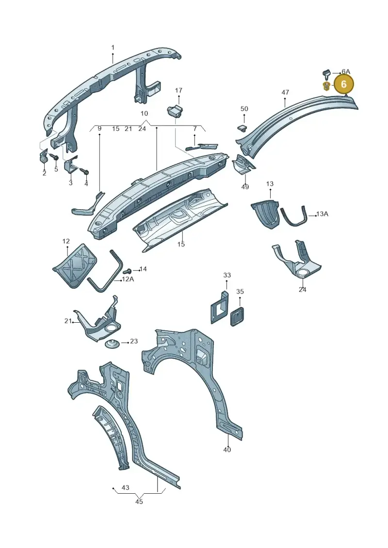 7M3915428 — Volkswagen Transp. caravelle (2011-2015) diagram 410805000, position 6