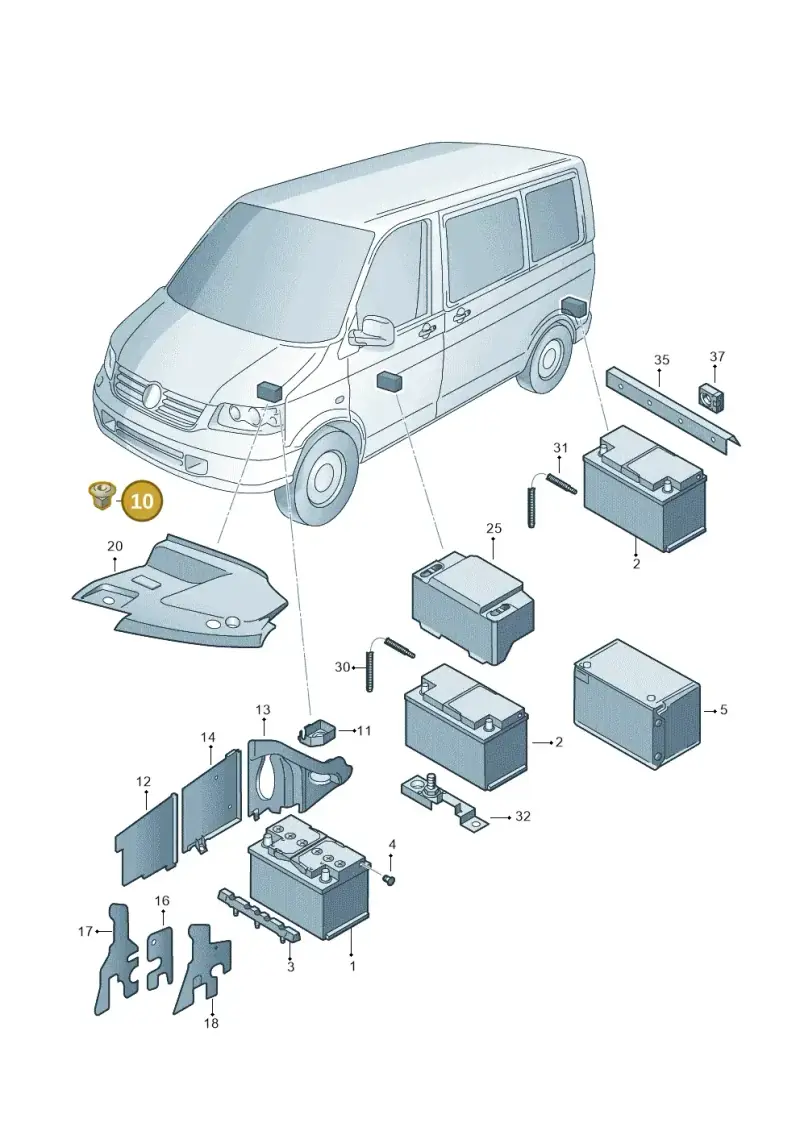 7M3915428 — Volkswagen California Camper (2008-2009) diagram 452915000, position 10