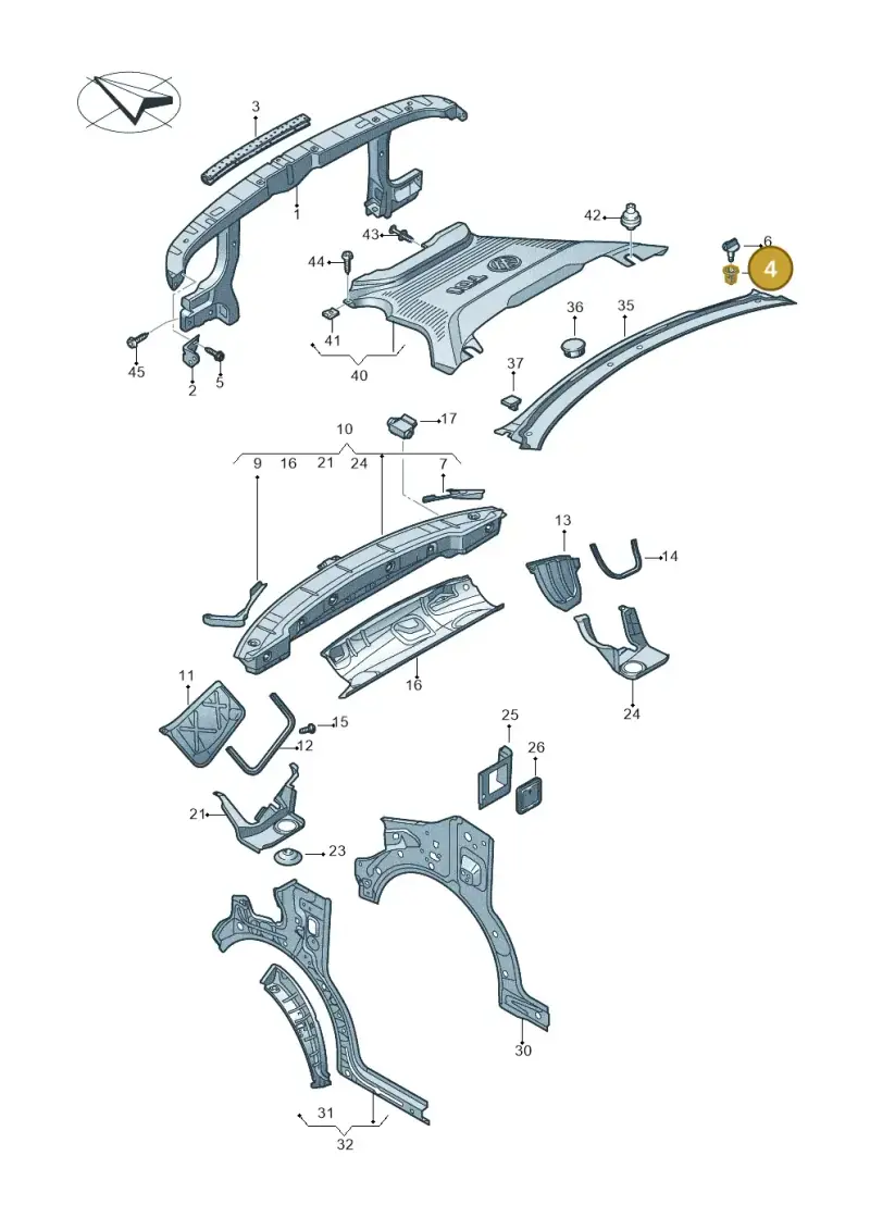 7M3915428 — Volkswagen Transport. multivan (2019-2024) diagram 861805000, position 4