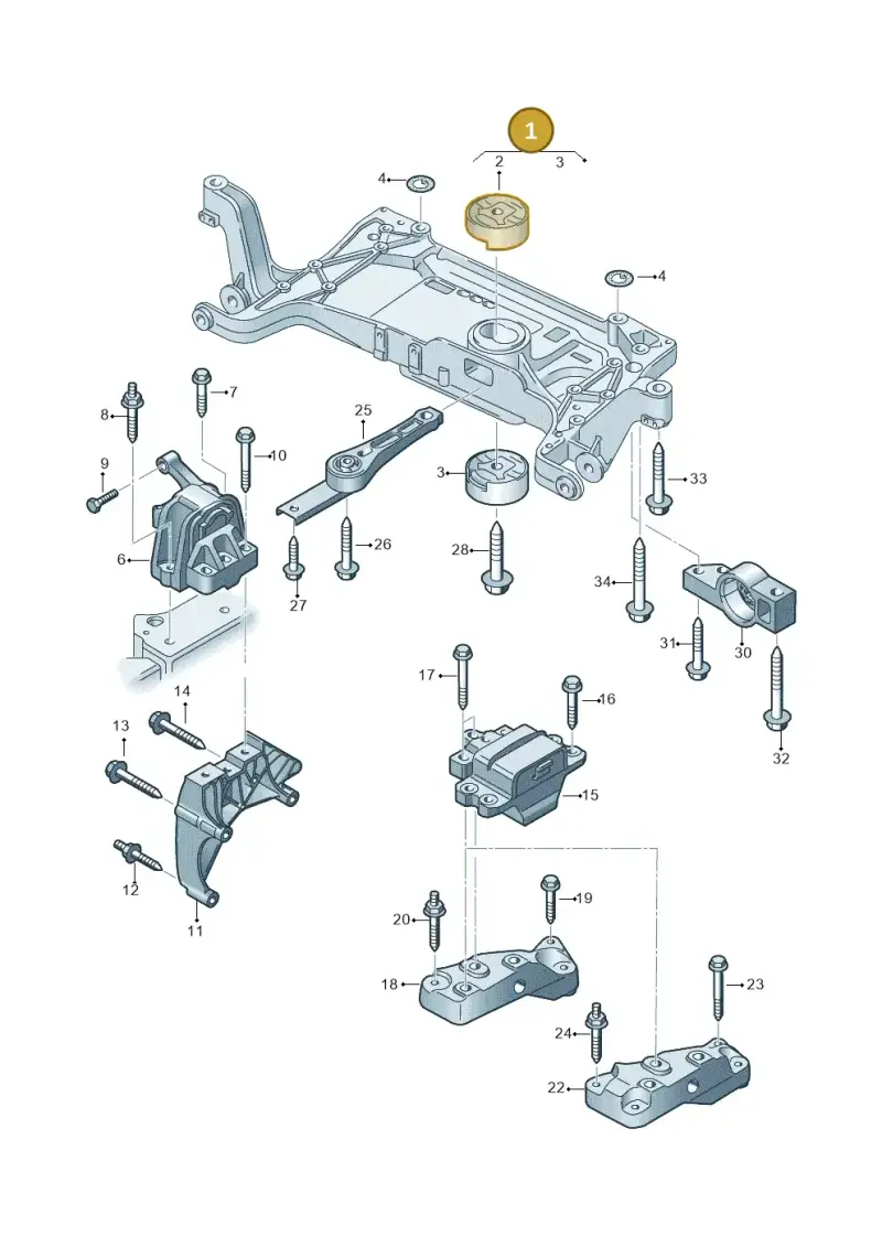 7N0199313B — Volkswagen Sharan BlueMotion (2015-2022) diagram 689199300, position 1