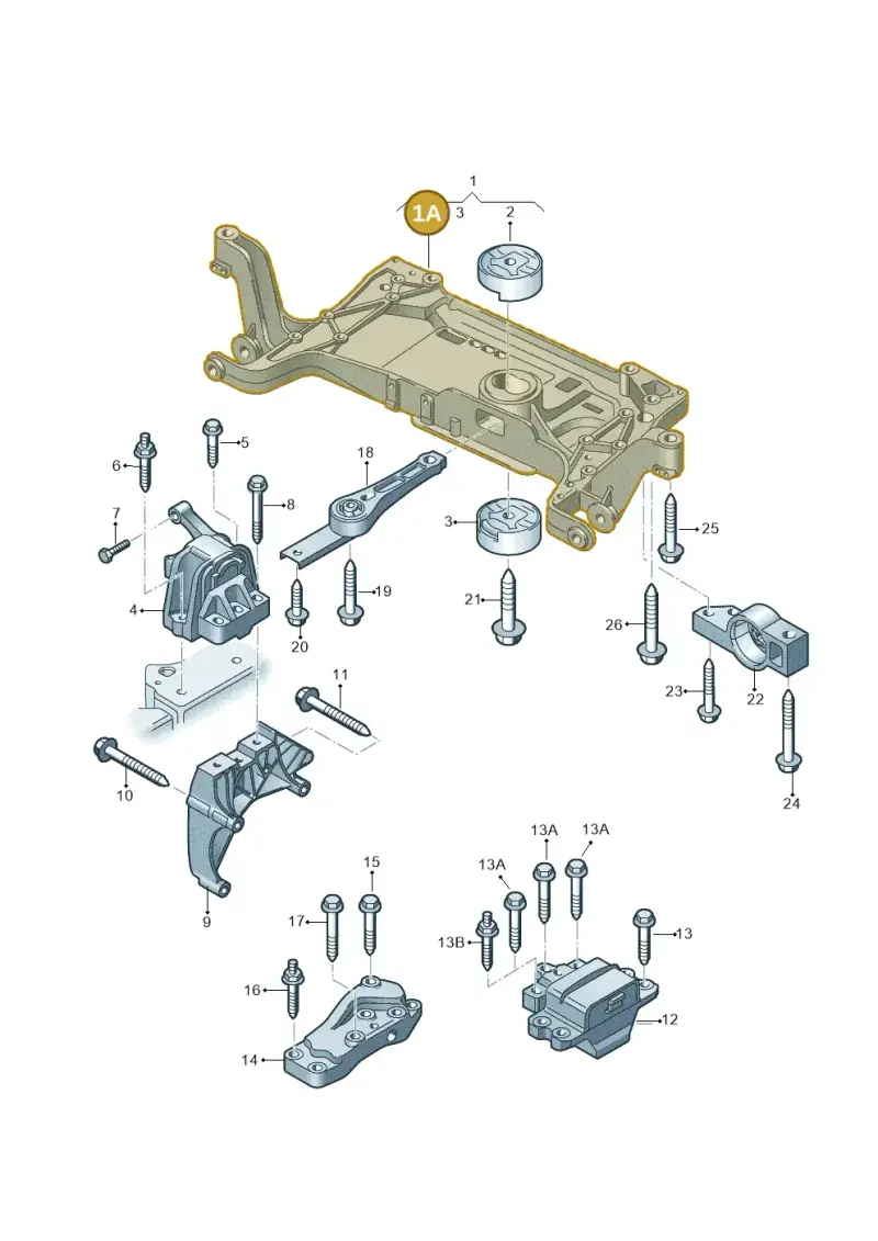 7N0199369B — Audi Q3 1.4 (2016-) diagram 855199200, position 1A