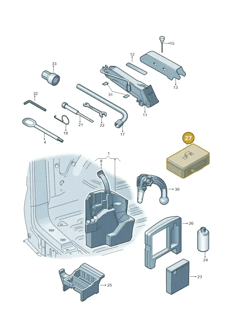 7N0601703 — Volkswagen Transp. caravelle (2011-2015) diagram 410011100, position 27