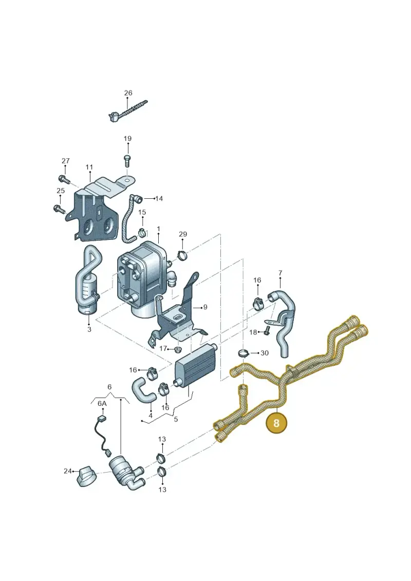 7N0819350B — Volkswagen Sharan BlueMotion (2015-2022) diagram 863819700, position 8