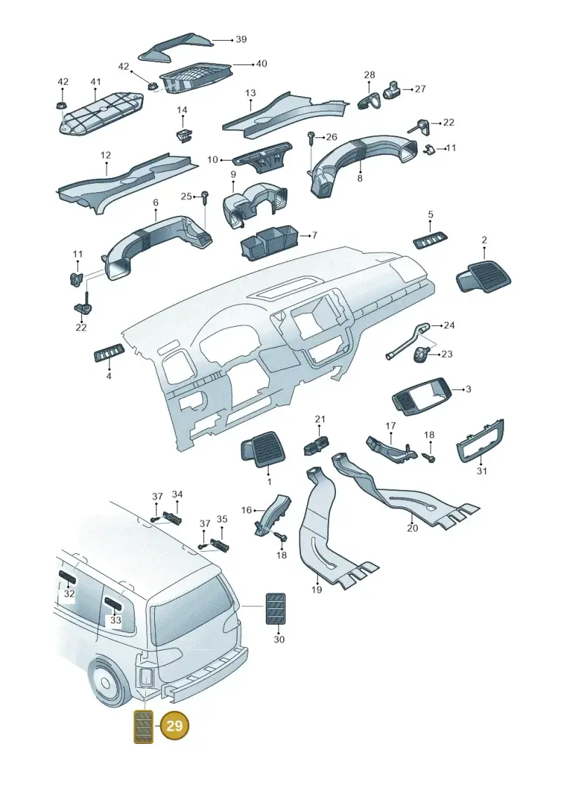 7N0819465D — Volkswagen Sharan Blue Motion (2010-2015) diagram 689819300, position 29