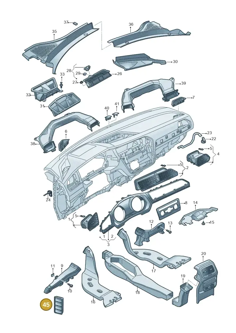 7N0819465D — Volkswagen Tiguan 2.0 4Motion (2016-2024) diagram 884819300, position 45