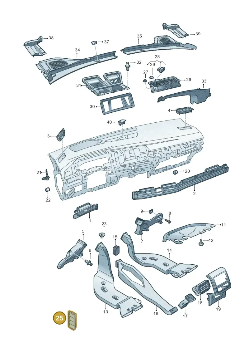 7N0819465E — Volkswagen Golf 2.0 BlueMotion (2019-2024) diagram 5h0819300, position 25