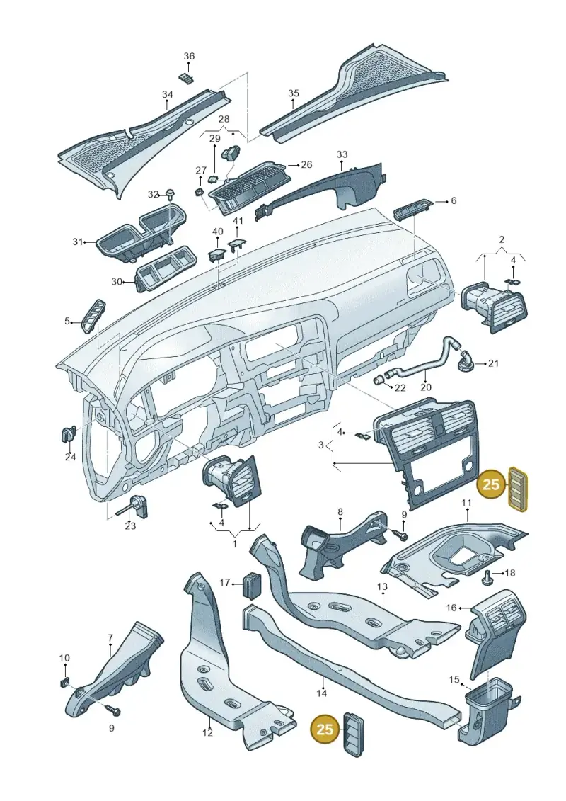 7N0819465E — Volkswagen Golf 2.0 (2016-2020) diagram 746819300, position 25