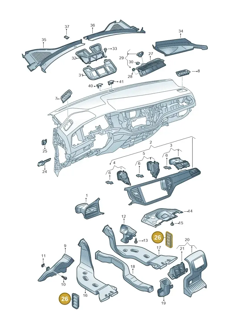7N0819465E — Volkswagen T-Roc convertible 1.5 (2019-2024) diagram 813819300, position 26