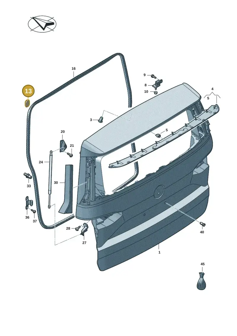 7N0827417 — Volkswagen Multivan (2021-) diagram 7t0827000, position 13