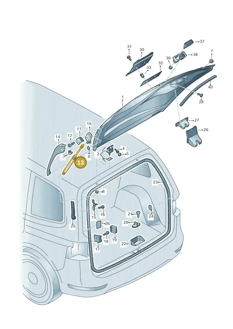 7N0827550 — Volkswagen Sharan BlueMotion (2015-2022) diagram 689827000, position 13
