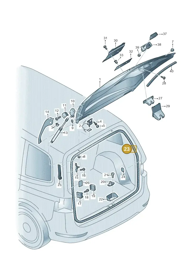 7N0827705F — Volkswagen Sharan BlueMotion (2015-2022) diagram 689827000, position 23