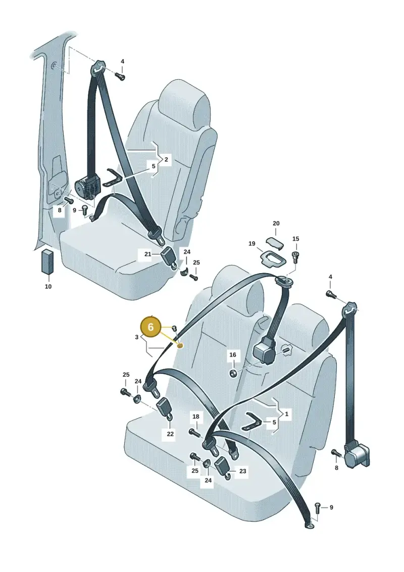 7N0857847A — Volkswagen Caddy Maxi Kombi (2020-2024) diagram 2ka857070, position 6