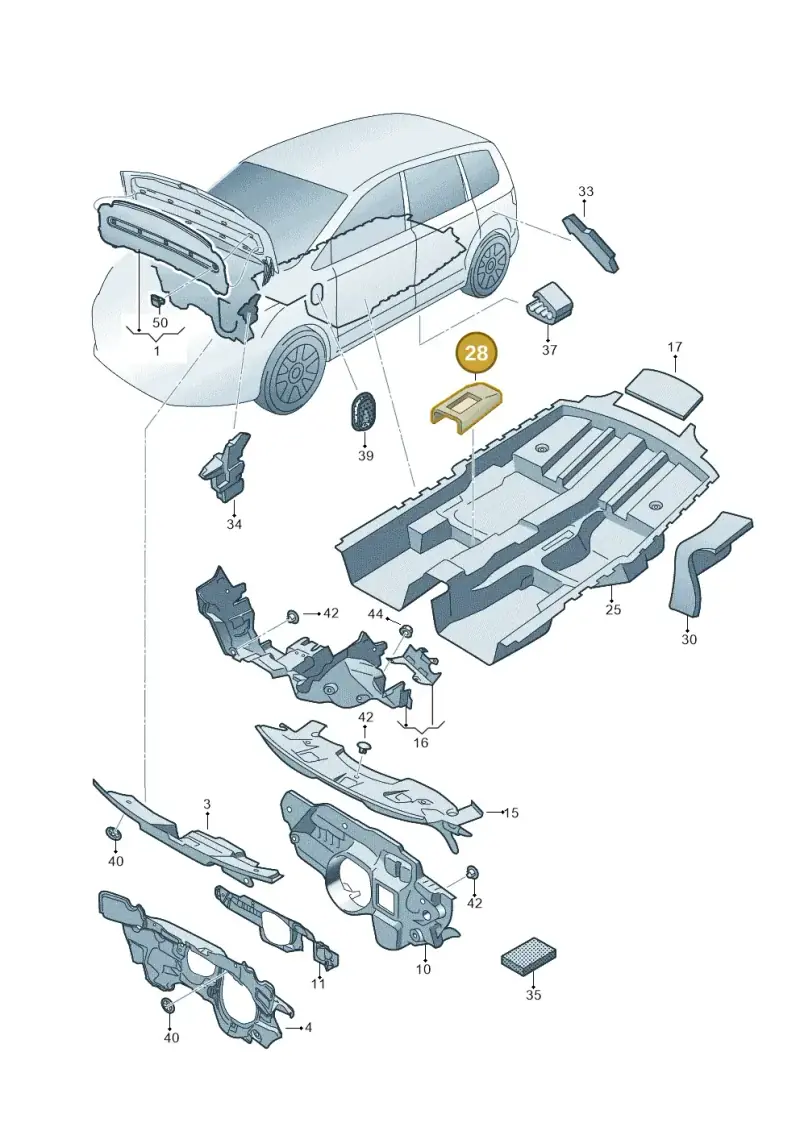 7N0863869 — Volkswagen Sharan Blue Motion (2010-2015) diagram 689863200, position 28