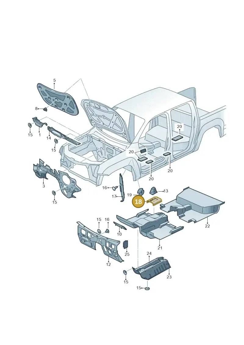 7N0863869 — Volkswagen Amarok twin cab (2022-) diagram 894863200, position 18