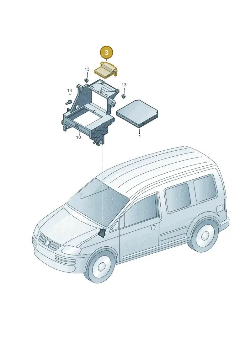 7N0907530BH — Volkswagen Caddy Maxi Kombi (2010-2015) diagram 690937500, position 3