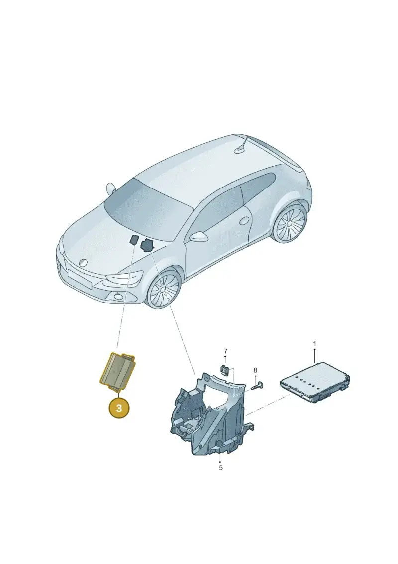7N0907530BH — Volkswagen Scirocco 2.0 (2014-2017) diagram 786937500, position 3