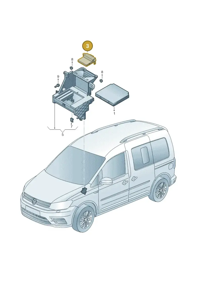 7N0907530BH — Volkswagen Caddy kombi (2015-2020) diagram 866937500, position 3