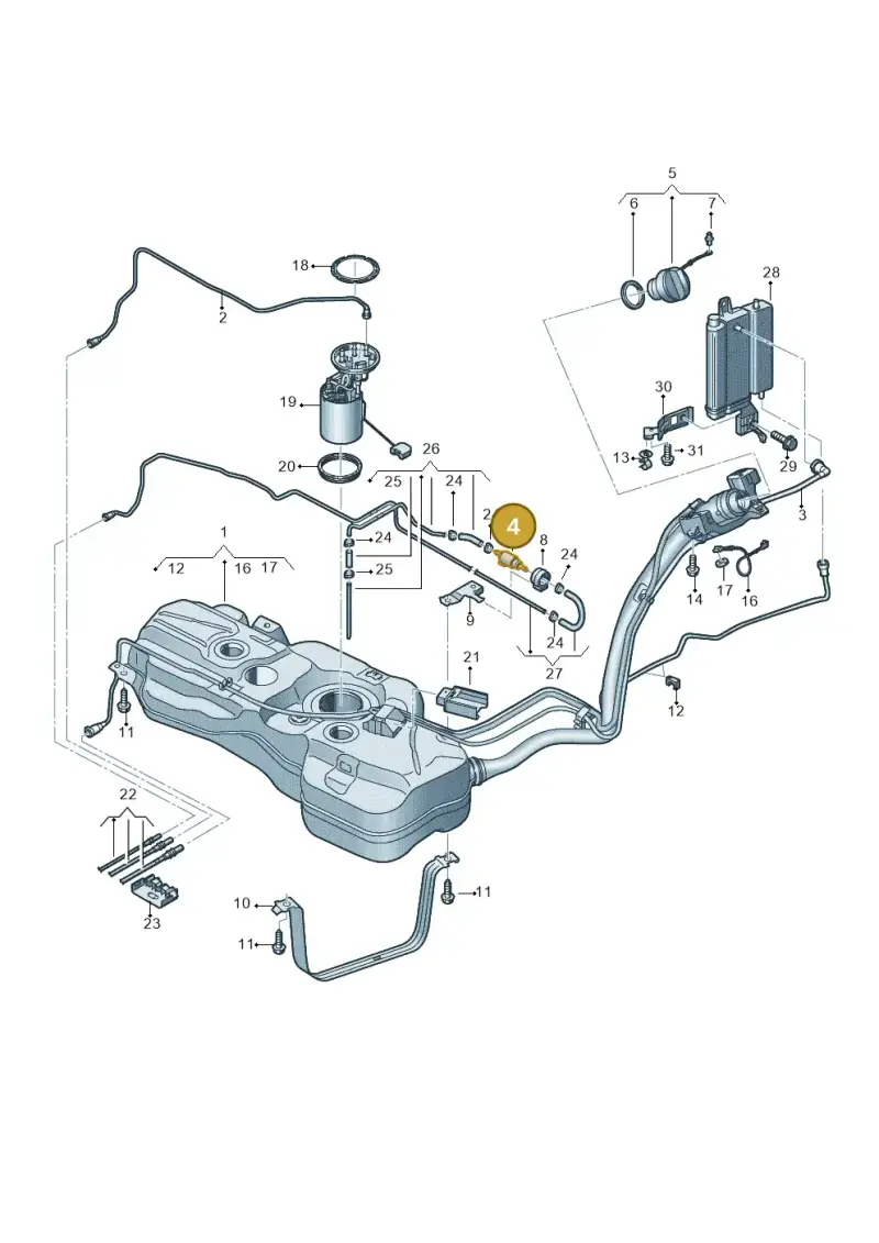 7N0963303A — Volkswagen Caddy Maxi Kombi (2020-2024) diagram 2ka201042, position 4