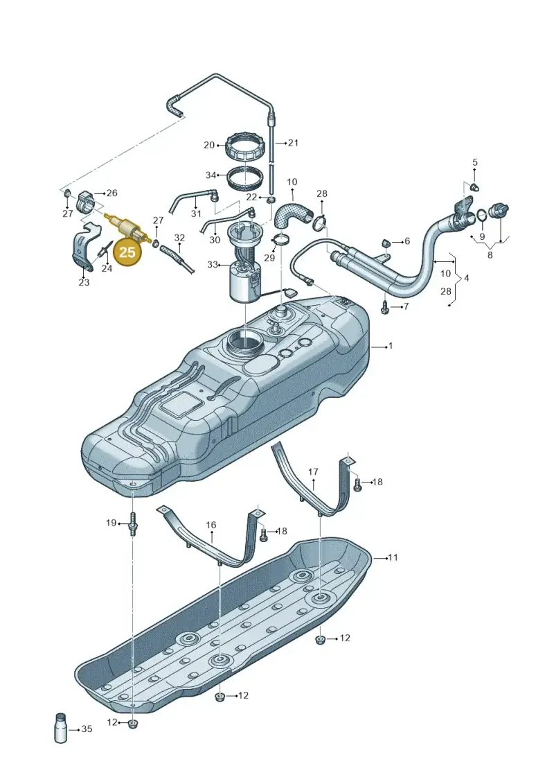 7N0963303A — Volkswagen Amarok twin cab (2022-) diagram 894201700, position 25