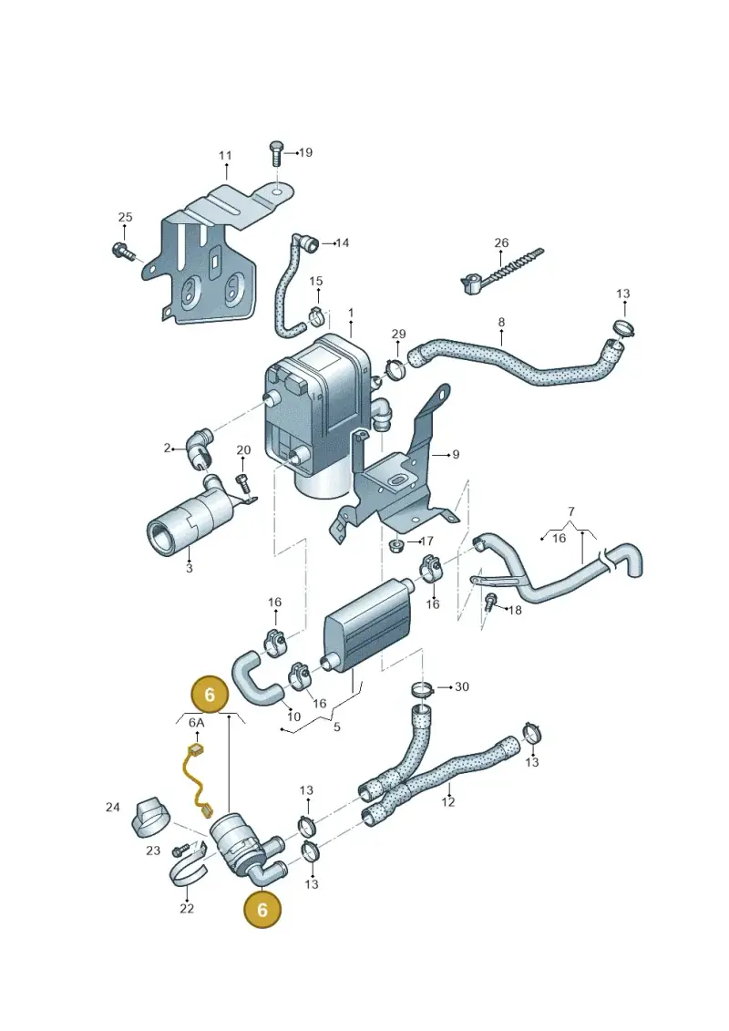 7N0965561B — Volkswagen Golf Cabriolet (2011-2016) diagram 649819700, position 6