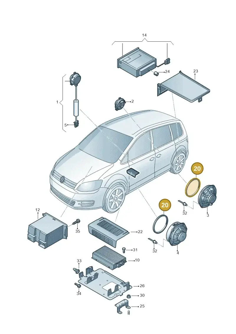 7N0971798 — Volkswagen Sharan Blue Motion (2010-2015) diagram 689035350, position 20