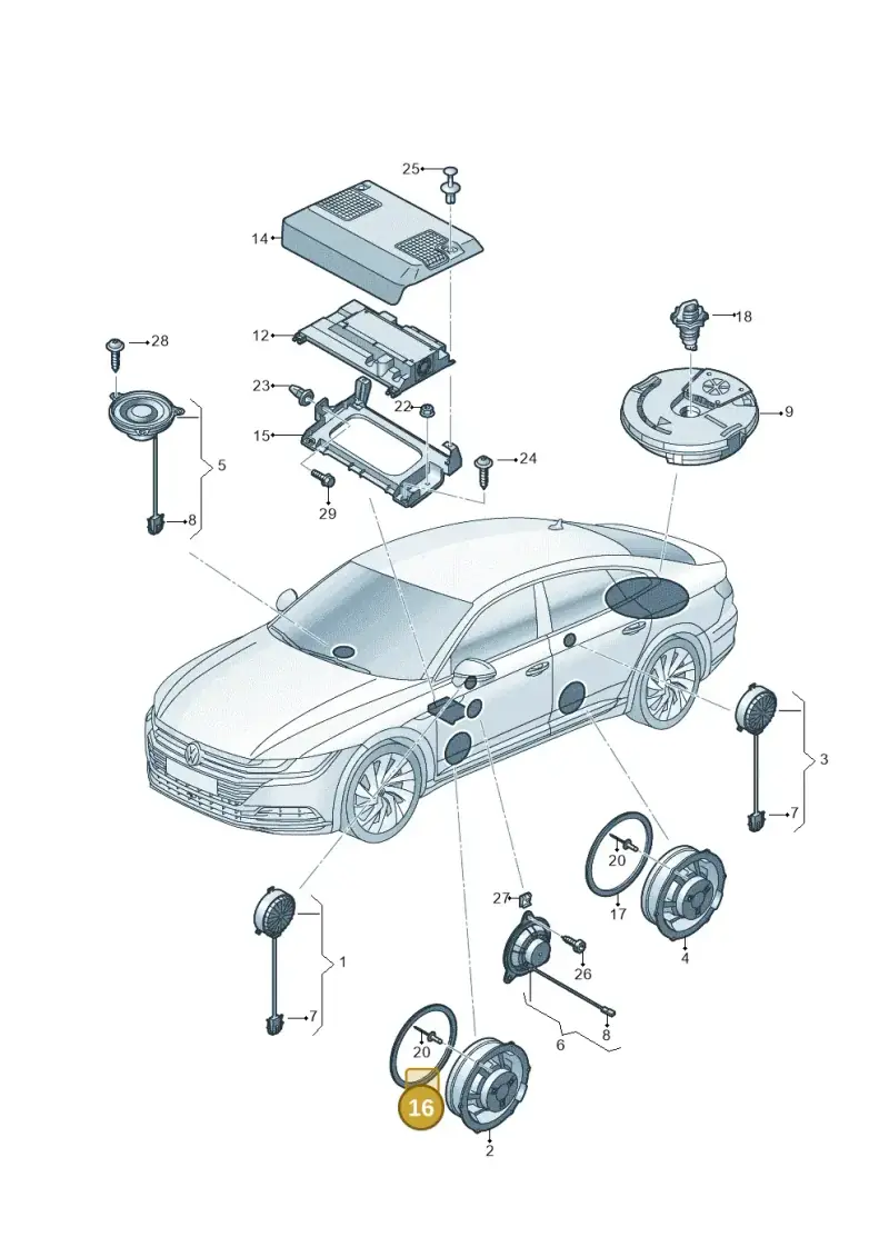 7N0971798 — Volkswagen Arteon (2017-2025) diagram 828035350, position 16