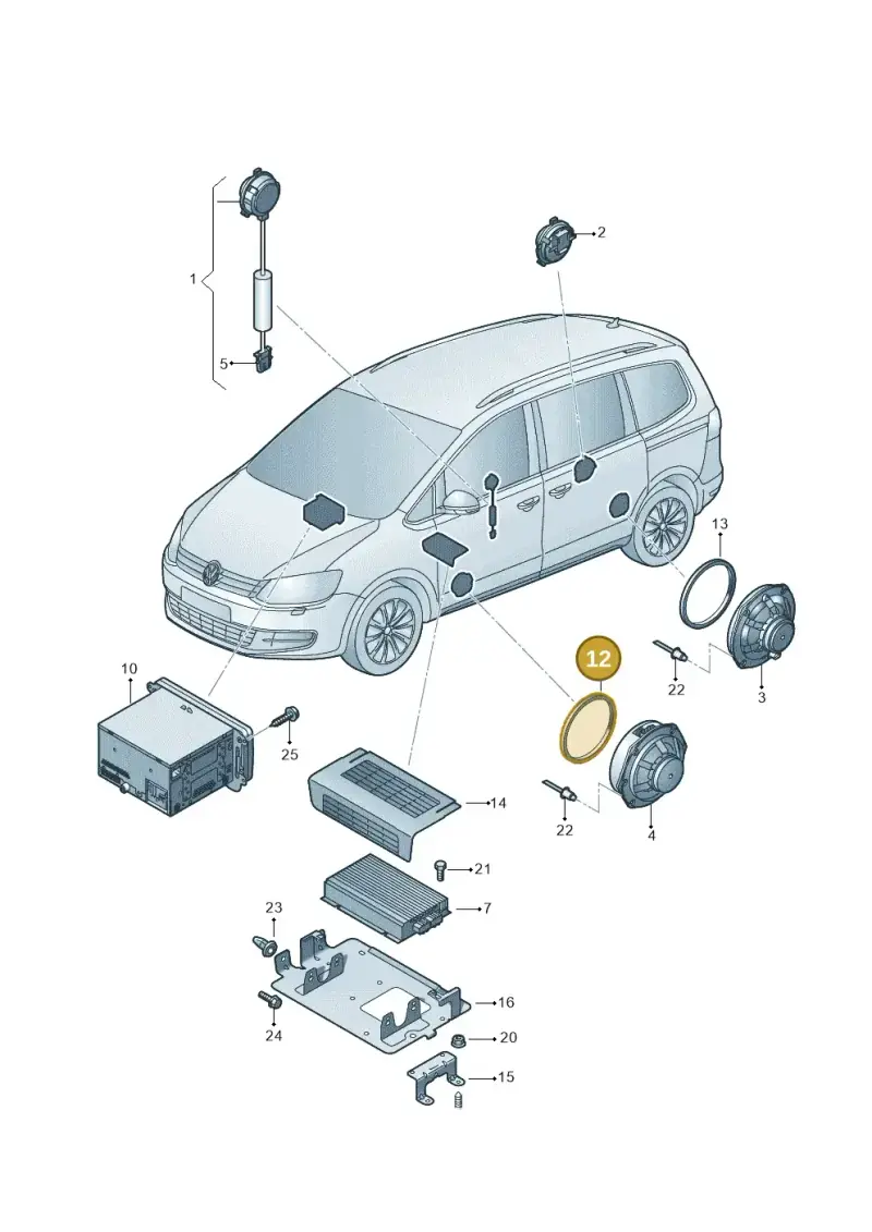 7N0971798 — Volkswagen Sharan (2015-2022) diagram 863035350, position 12