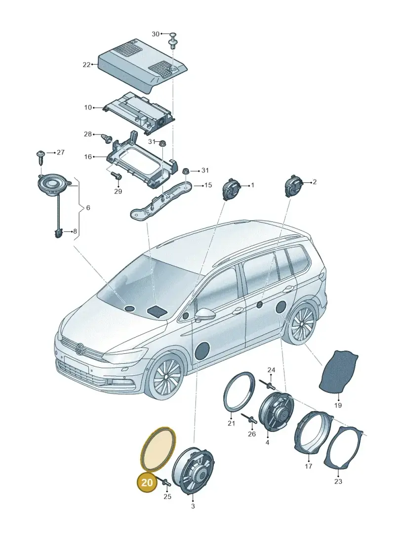 7N0971798 — Volkswagen Touran (2015-2025) diagram 869035350, position 20