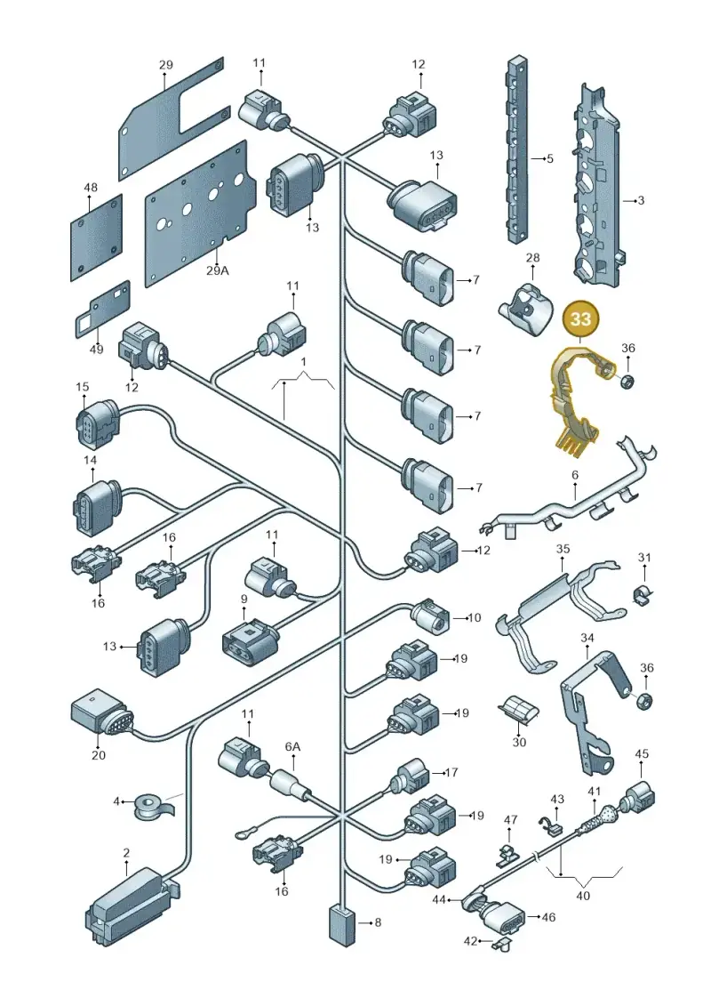 7N0971858A — Volkswagen Tiguan (2011-2018) diagram 634971040, position 33