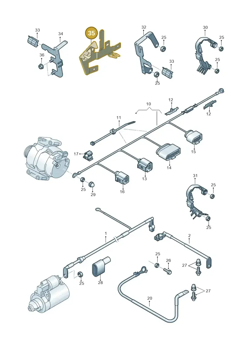 7N0971858A — Volkswagen Tiguan (2011-2018) diagram 634971010, position 35