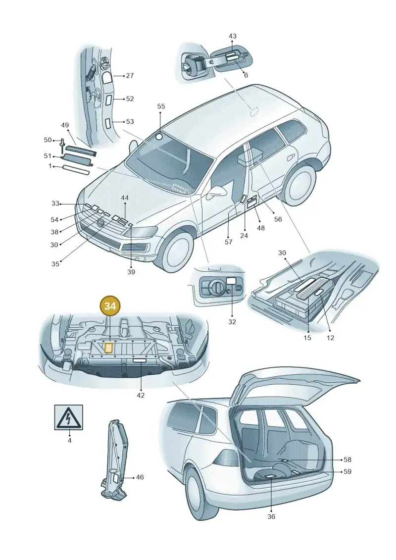 7P0010680T — Volkswagen Touareg (2012-2014) diagram 693010000, position 34