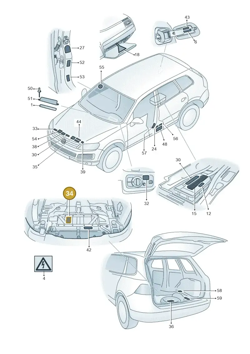 7P0010680T — Volkswagen Touareg BlueMotion (2014-2018) diagram 787010000, position 34