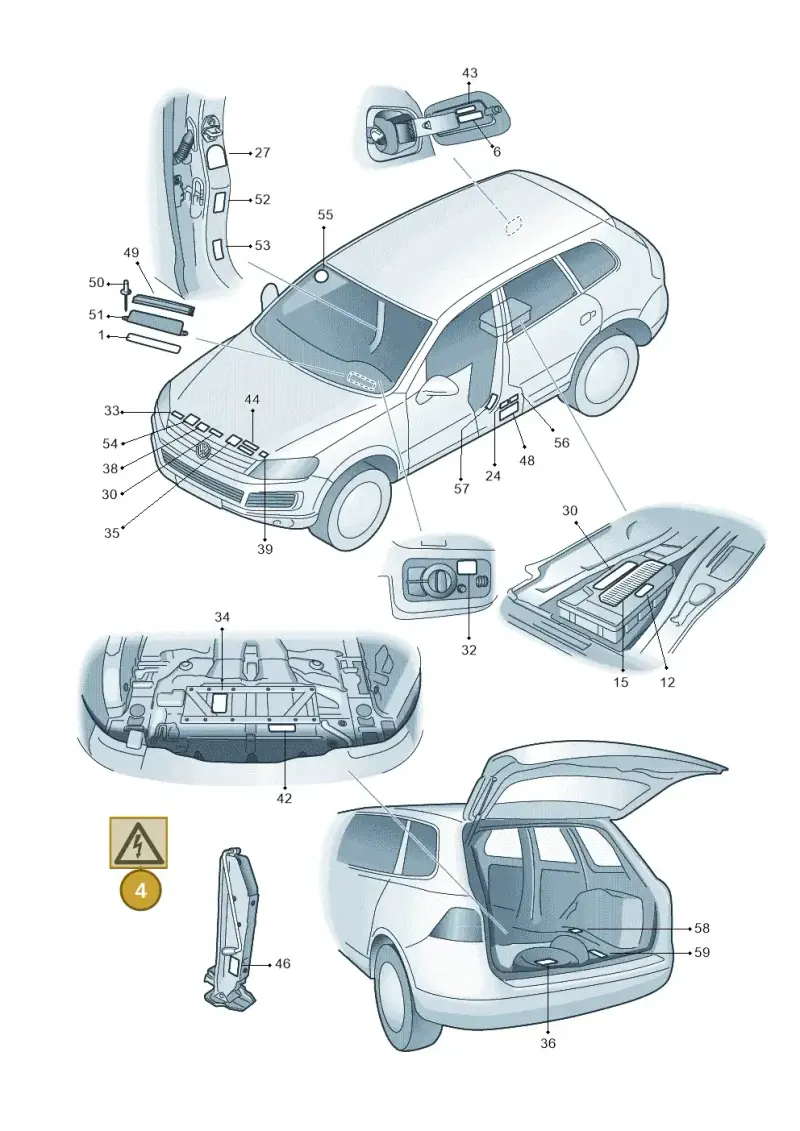 7P0010739B — Volkswagen Touareg (2012-2014) diagram 693010000, position 4