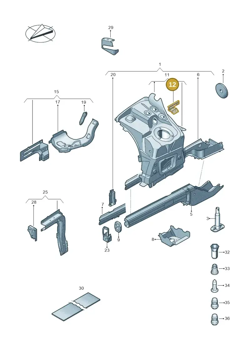 7P0611841 — Volkswagen Touareg BlueMotion (2014-2018) diagram 787803100, position 12
