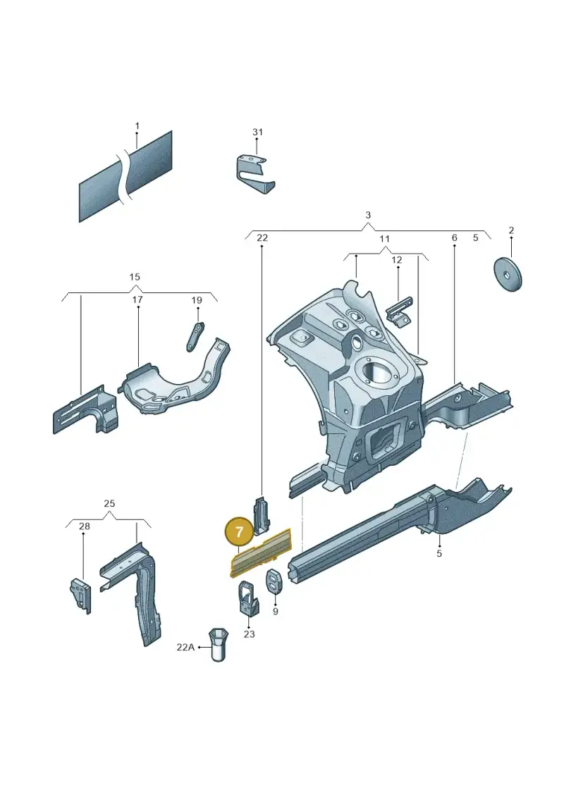 7P0802036A — Volkswagen Touareg (2012-2014) diagram 693803100, position 7