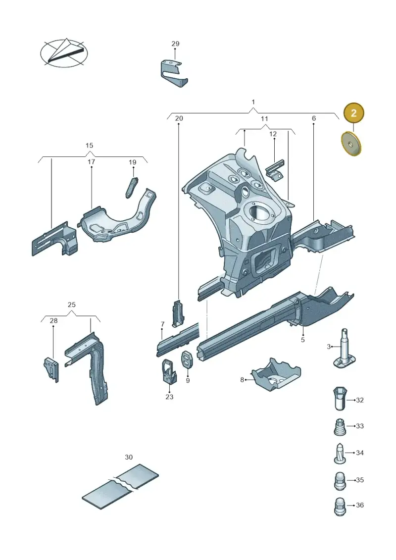 7P0803016A — Volkswagen Touareg BlueMotion (2014-2018) diagram 787803100, position 2