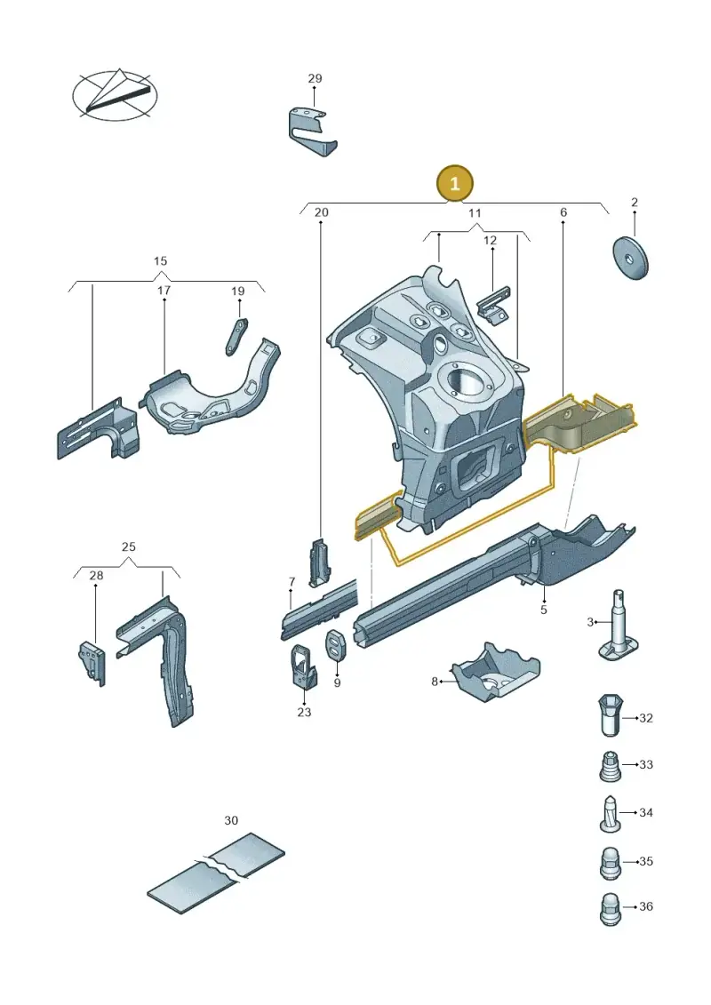 7P0803091C — Volkswagen Touareg BlueMotion (2014-2018) diagram 787803100, position 1