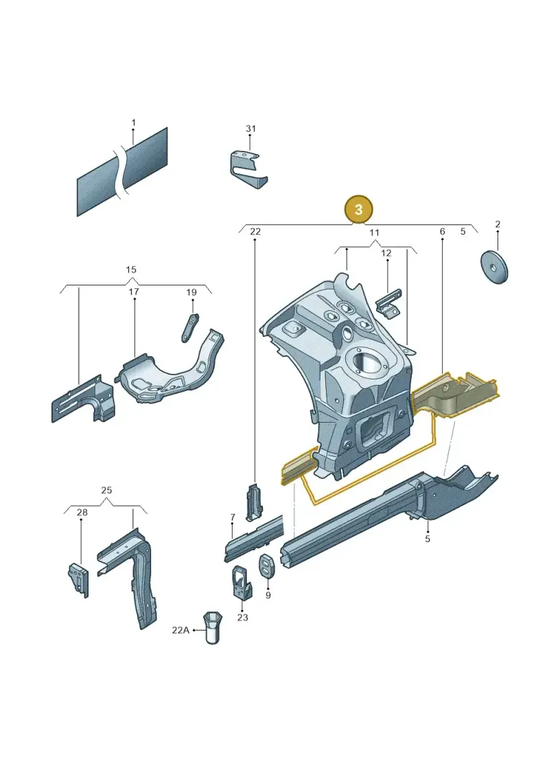 7P0803092E — Volkswagen Touareg (2012-2014) diagram 693803100, position 3