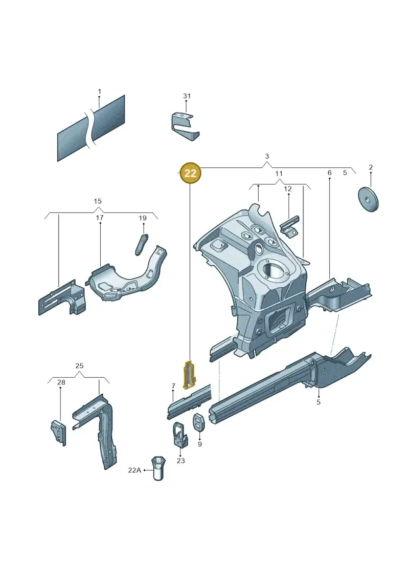 7P0805670 — Volkswagen Touareg (2012-2014) diagram 693803100, position 22