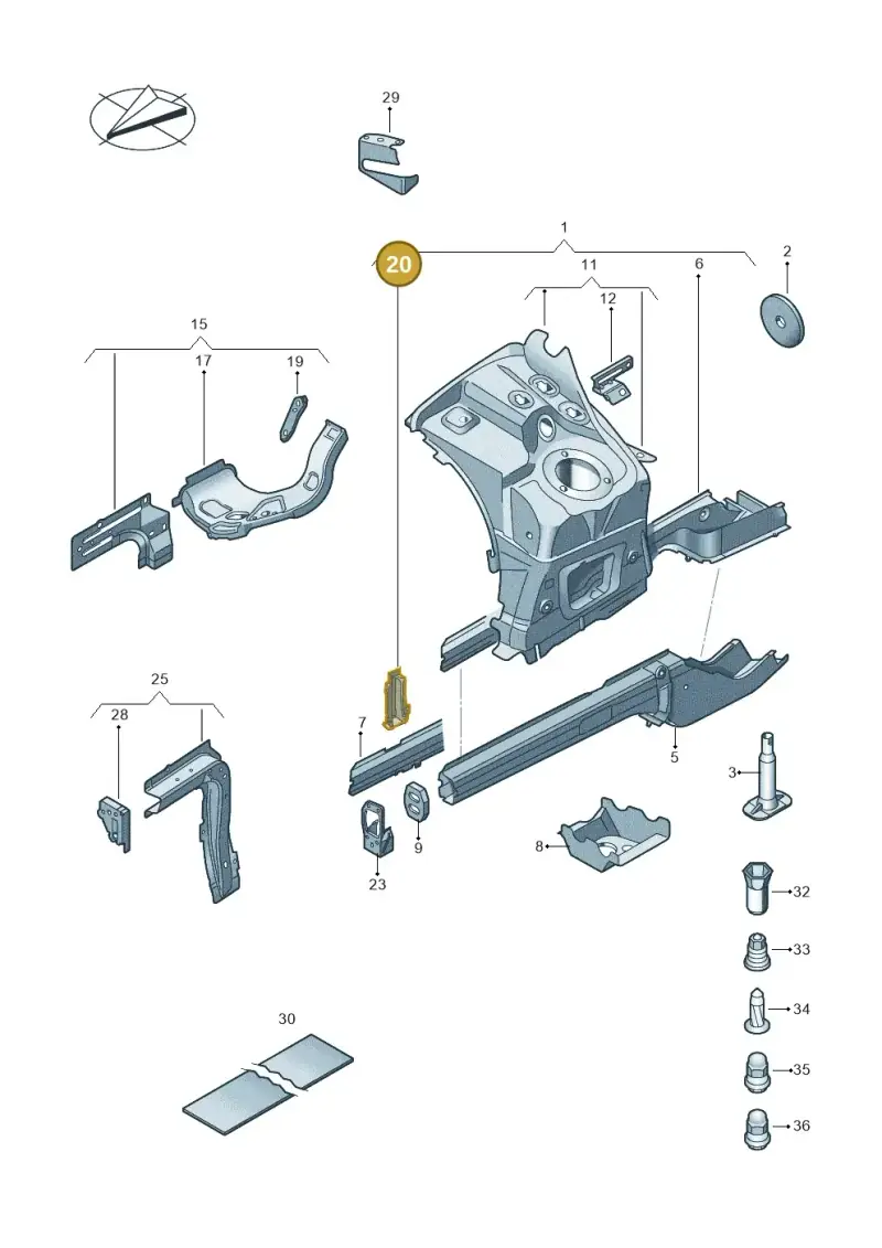 7P0805670 — Volkswagen Touareg BlueMotion (2014-2018) diagram 787803100, position 20