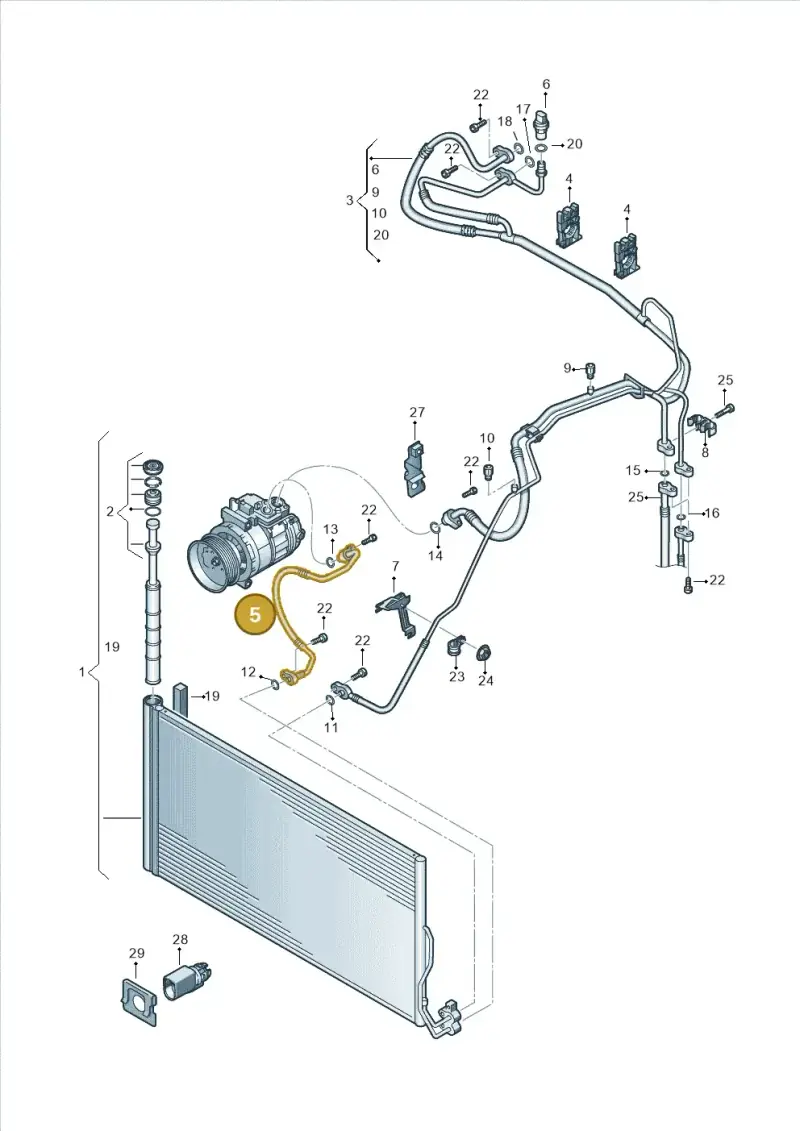 7P0820721G — Volkswagen Touareg (2010-2012) diagram 693820600, position 5