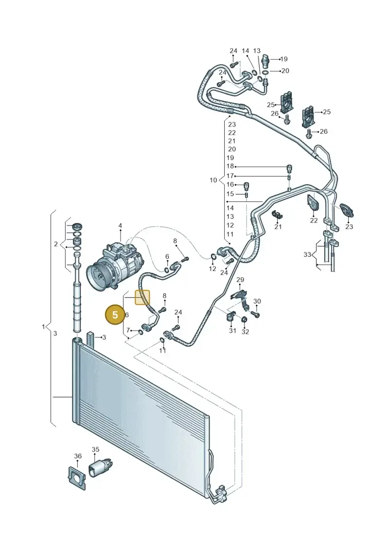 7P0820721G — Volkswagen Touareg BlueMotion (2014-2018) diagram 748820600, position 5