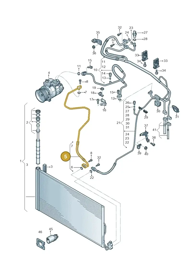 7P0820721K — Volkswagen Touareg BlueMotion (2014-2018) diagram 748820450, position 5