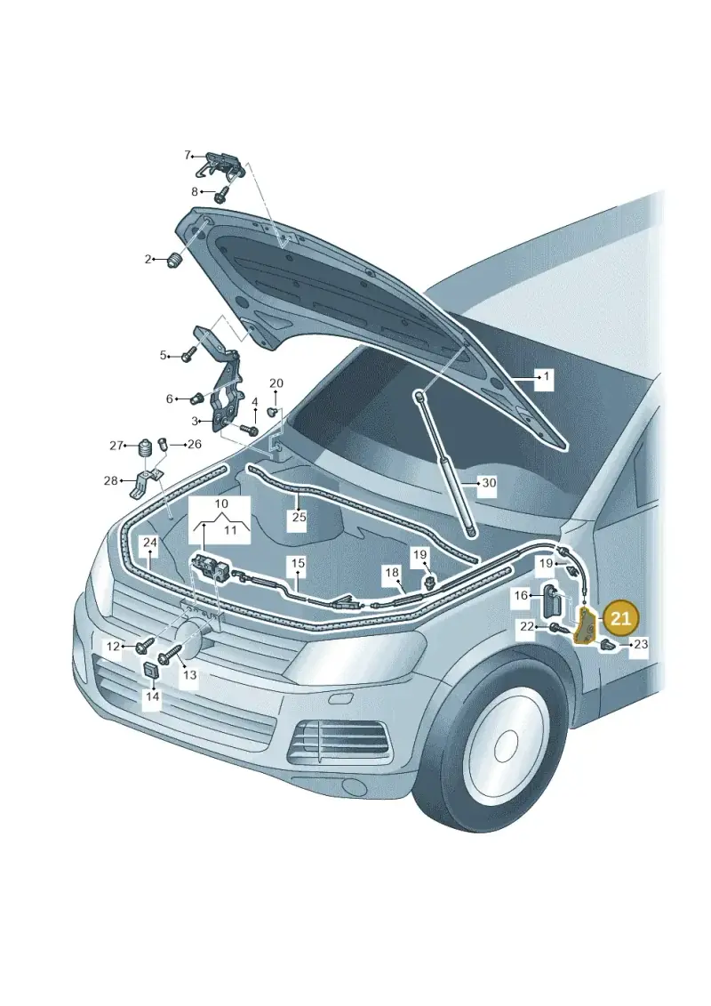 7P0823633 — Volkswagen Touareg (2012-2014) diagram 693823100, position 21