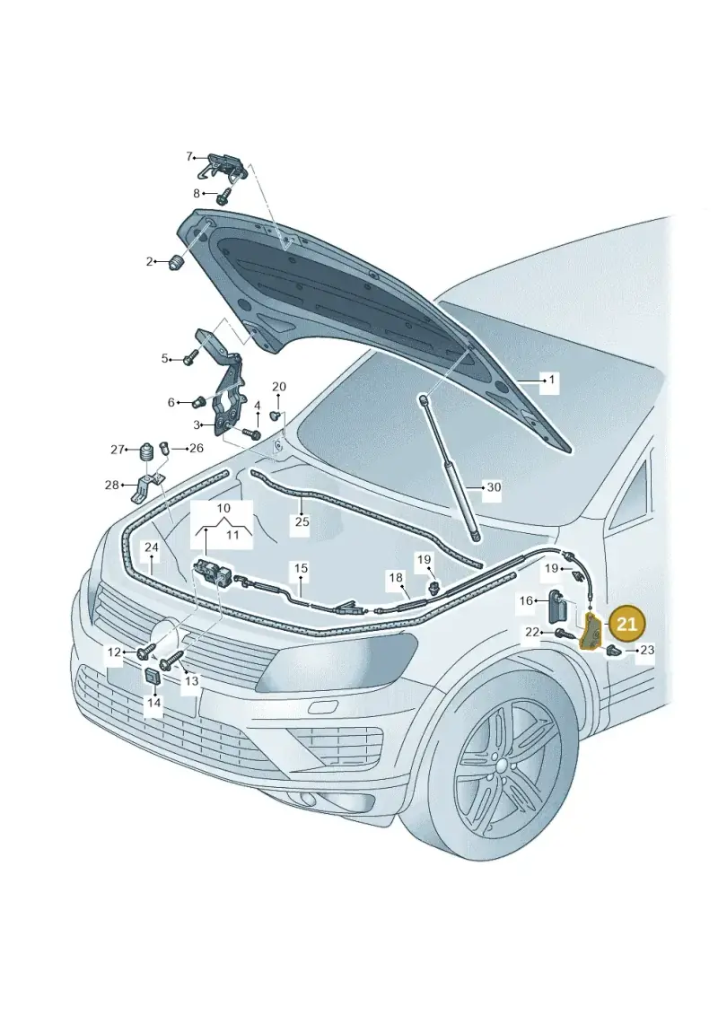 7P0823633 — Volkswagen Touareg BlueMotion (2014-2018) diagram 787823000, position 21