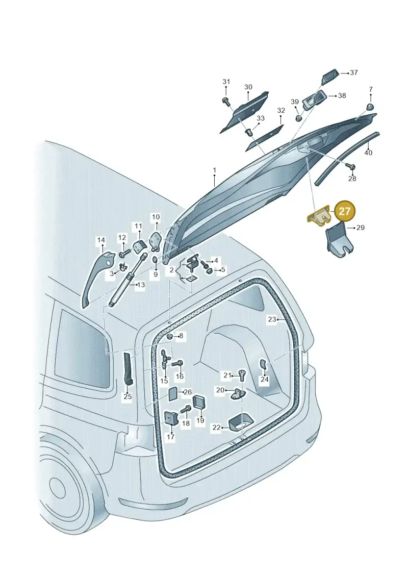 7P0827505G — Volkswagen Sharan BlueMotion (2015-2022) diagram 689827000, position 27
