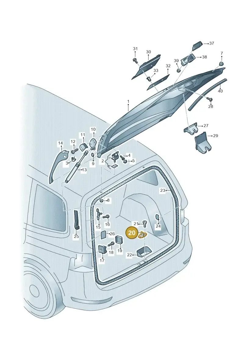 7P0827517E — Volkswagen Sharan BlueMotion (2015-2022) diagram 689827000, position 20